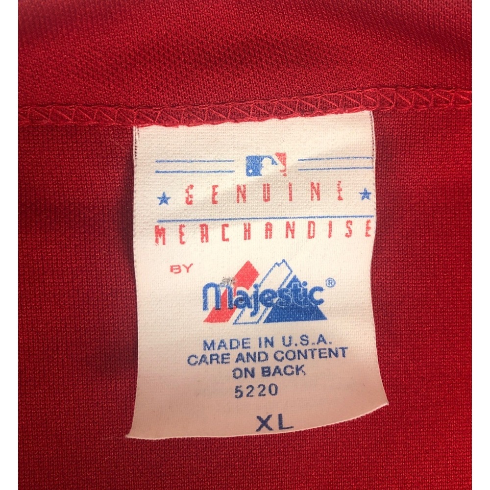 Vintage 90s Mens Majestic California Angels V-Neck Baseball Jersey Red 11 XL USA - Picture 3 of 8
